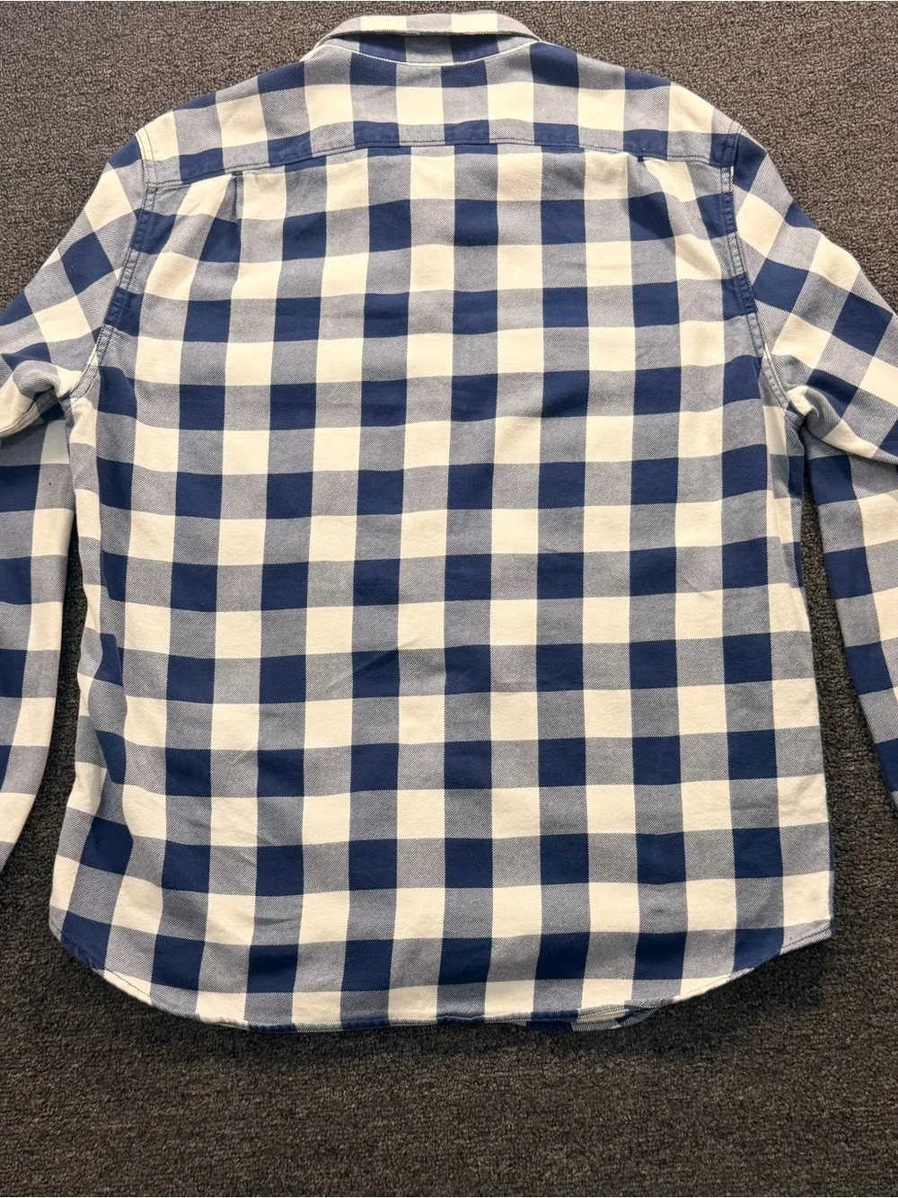 J. Crew Navy and White Buffalo Check Button-Down Shirt